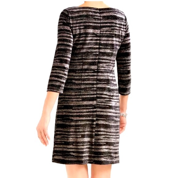 NWT Metallic Rose Gold Velvet Cocktail Long Sleeve Dress - Picture 2 of 16